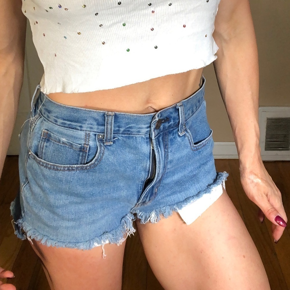 American Eagle Outfitters Light Blue Denim Cutoff Jean Shorts